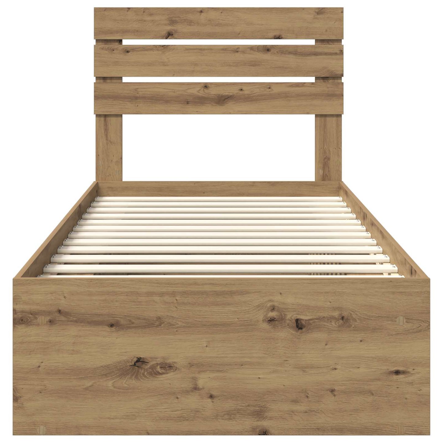 Bed Frame Artisian Oak 100 x 200 cm Solid Pine Wood