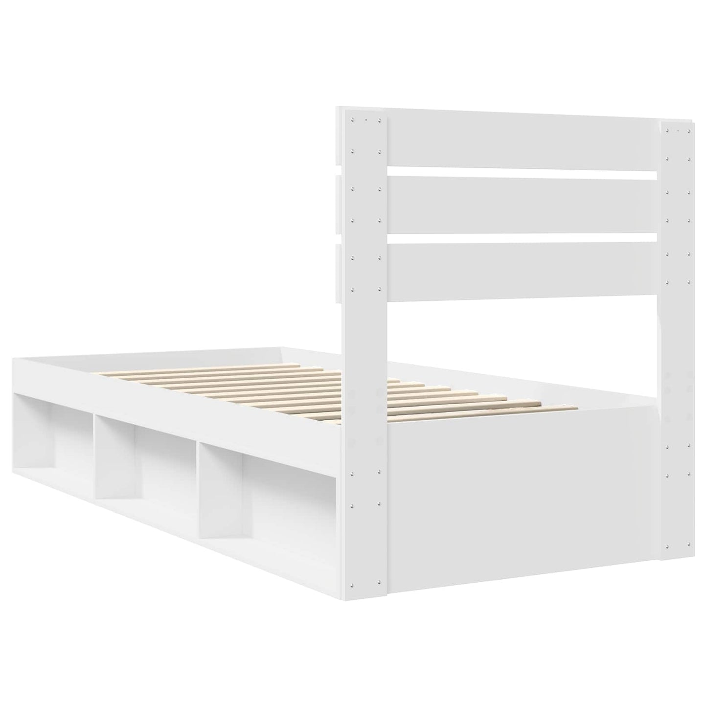 Bed Frame with Headboard White 90 x 190 cm Solid Pine Wood