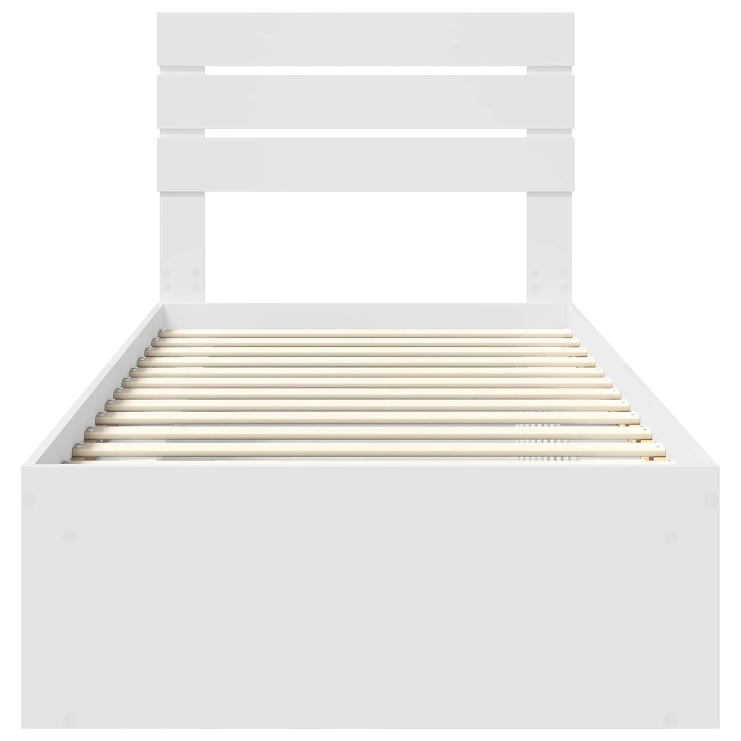 Bed Frame with Headboard White 90 x 190 cm Solid Pine Wood
