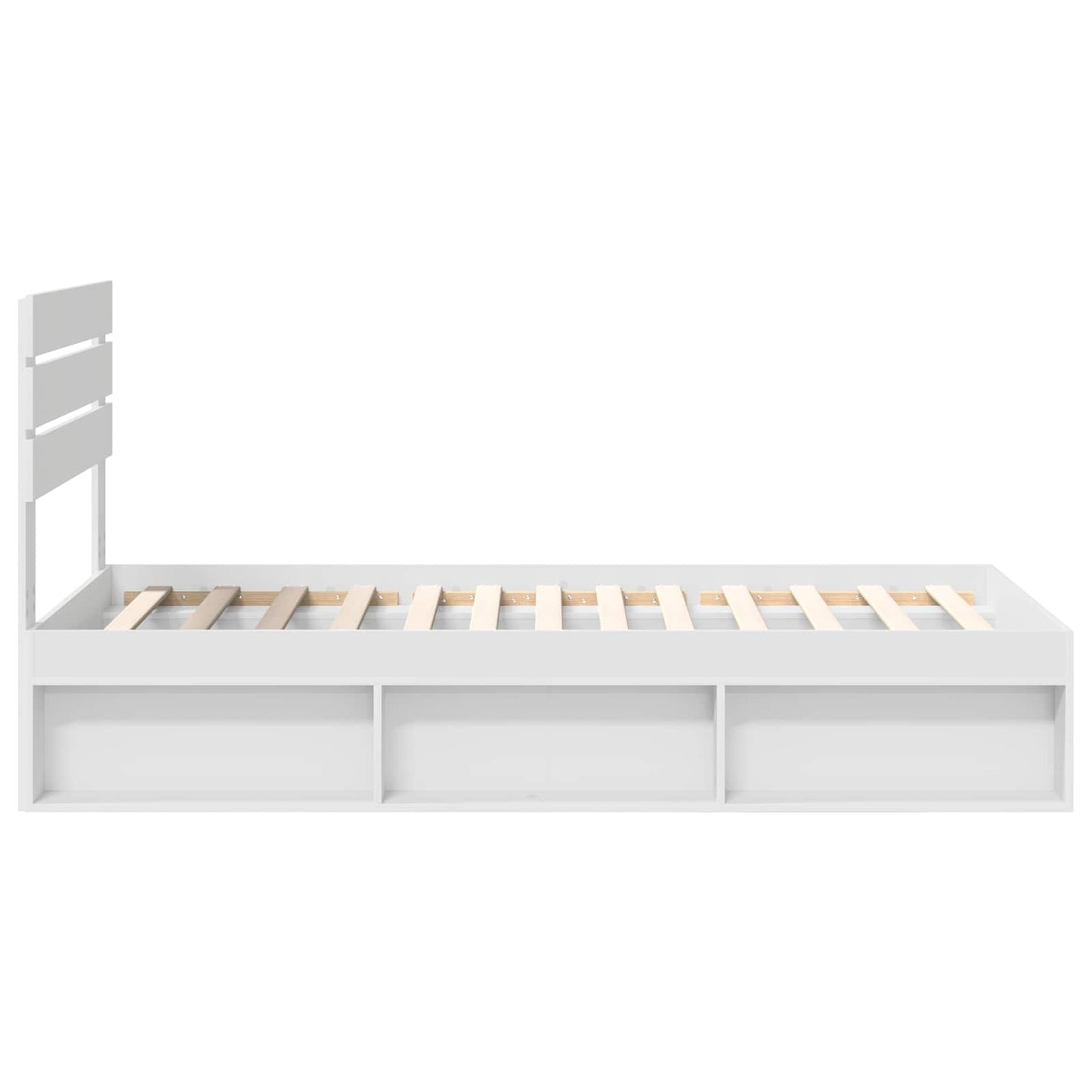 Bed Frame with Headboard White 90 x 190 cm Solid Pine Wood