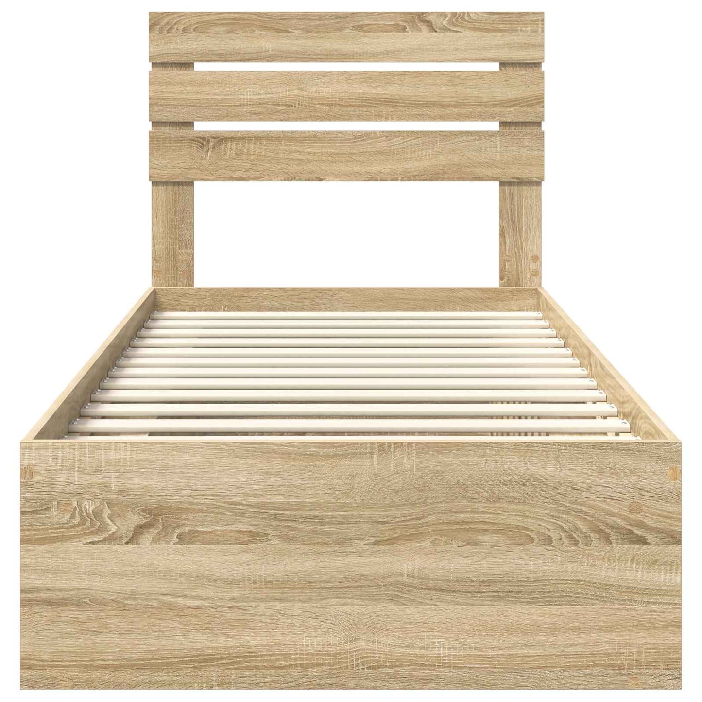 Bed Frame with Headboard Sonoma 90 x 190 cm Solid Pine Wood