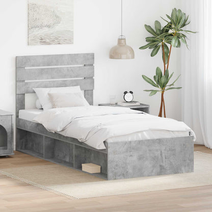 Bed Frame Concerte Grey 90 x 190 cm Solid Pine Wood