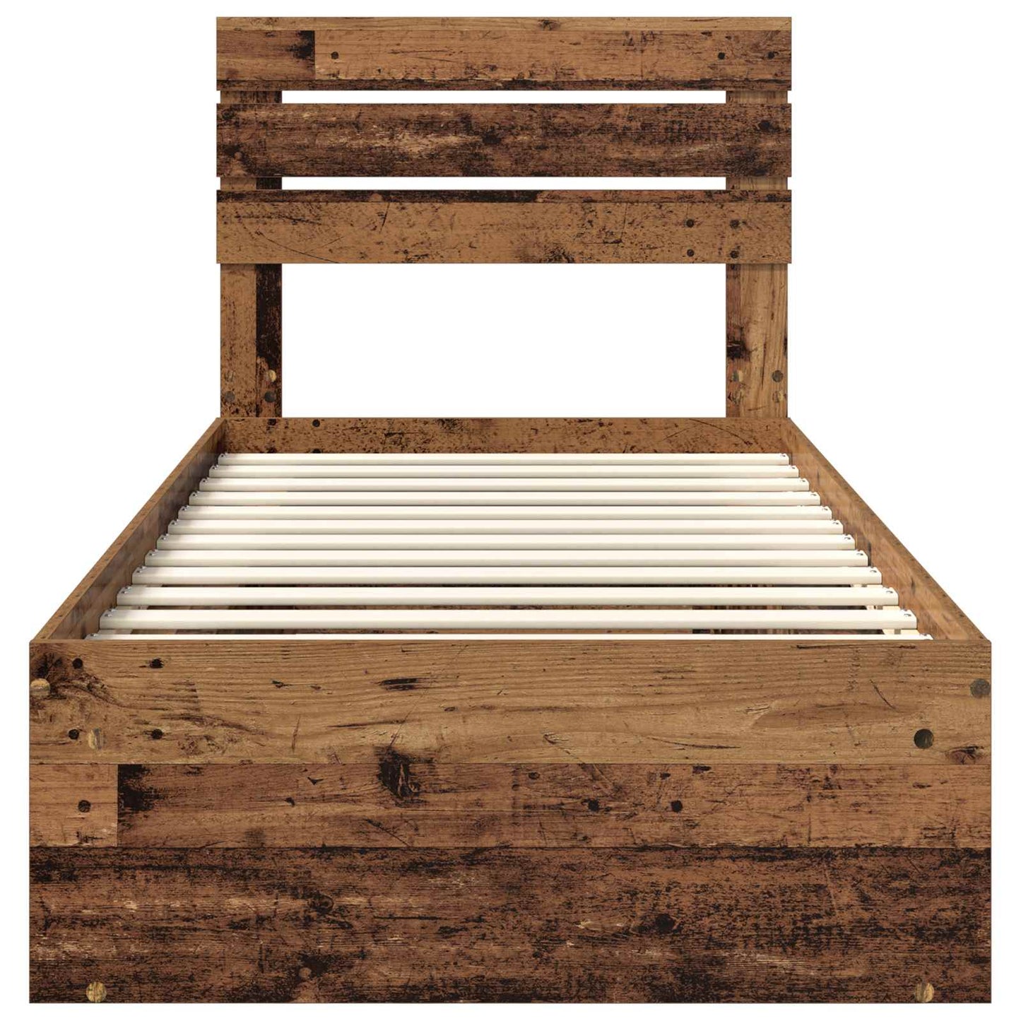 Bed Frame with Headboard Old Wood 90 x 190 cm Solid Pine Wood