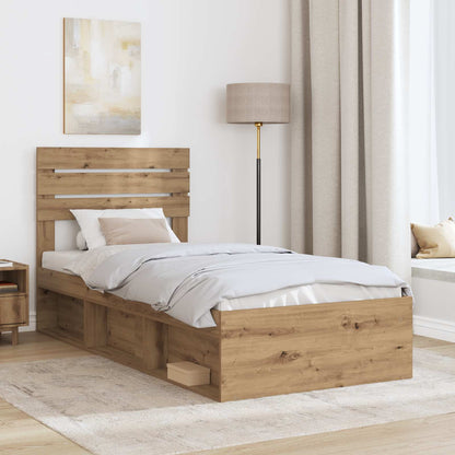 Bed Frame Artisian Oak 90 x 190 cm Solid Pine Wood