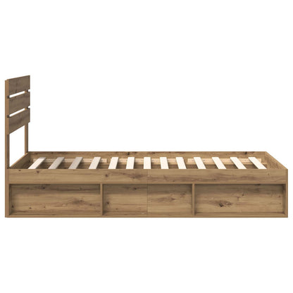Bed Frame Artisian Oak 90 x 190 cm Solid Pine Wood