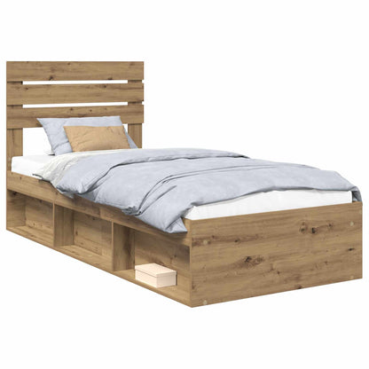 Bed Frame Artisian Oak 75 x 190 cm Solid Pine Wood