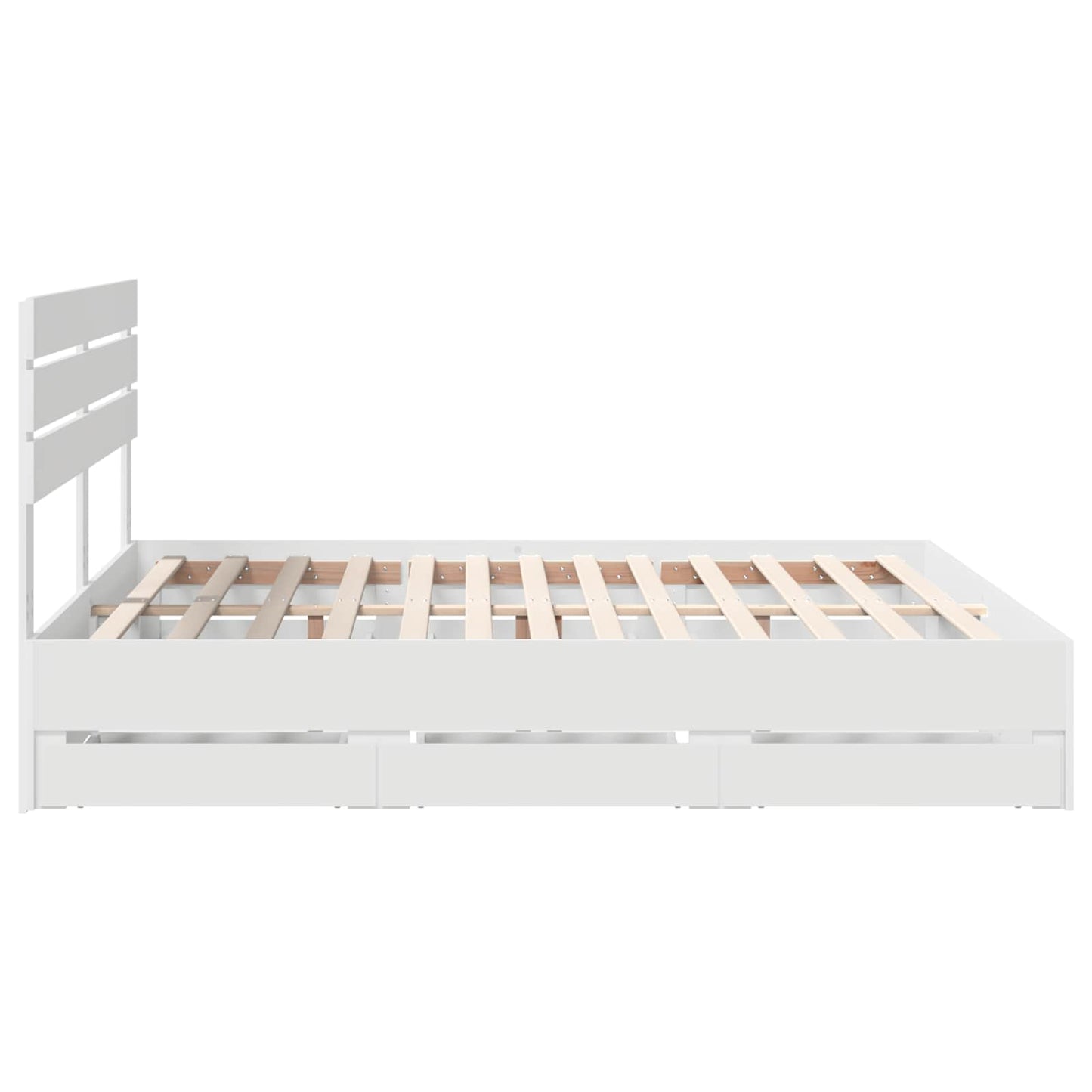 Bed Frame with Drawer White 180 x 200 cm Engineer Wood