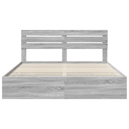 Bed Frame with Drawer Grey Sonoma 180 x 200 cm Engineer Wood
