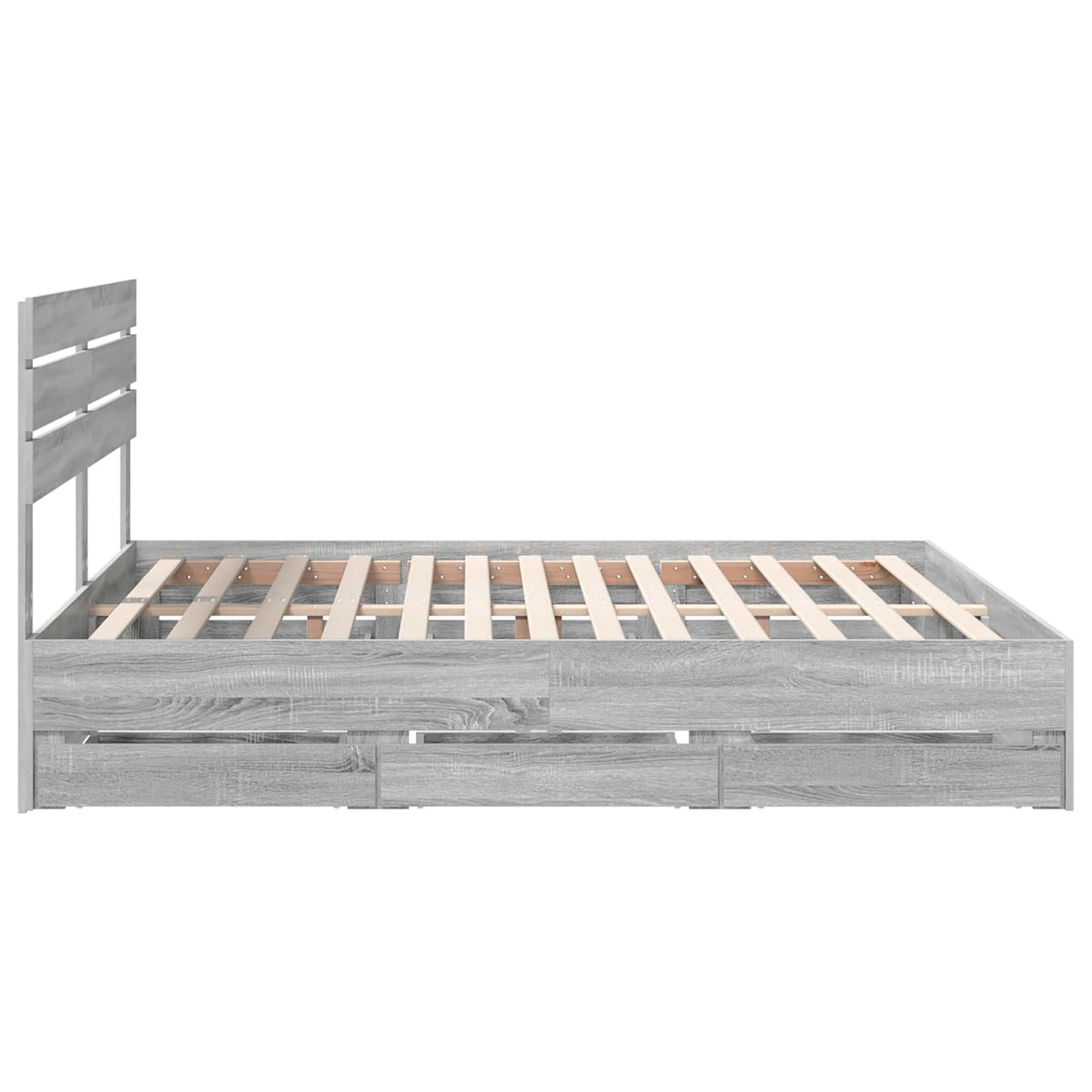 Bed Frame with Drawer Grey Sonoma 180 x 200 cm Engineer Wood