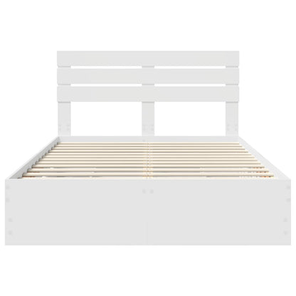 Bed Frame with Drawer White 160 x 200 cm Engineer Wood