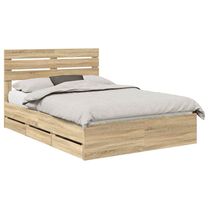 Bed Frame with Drawer Sonoma Oak 160 x 200 cm Engineer Wood