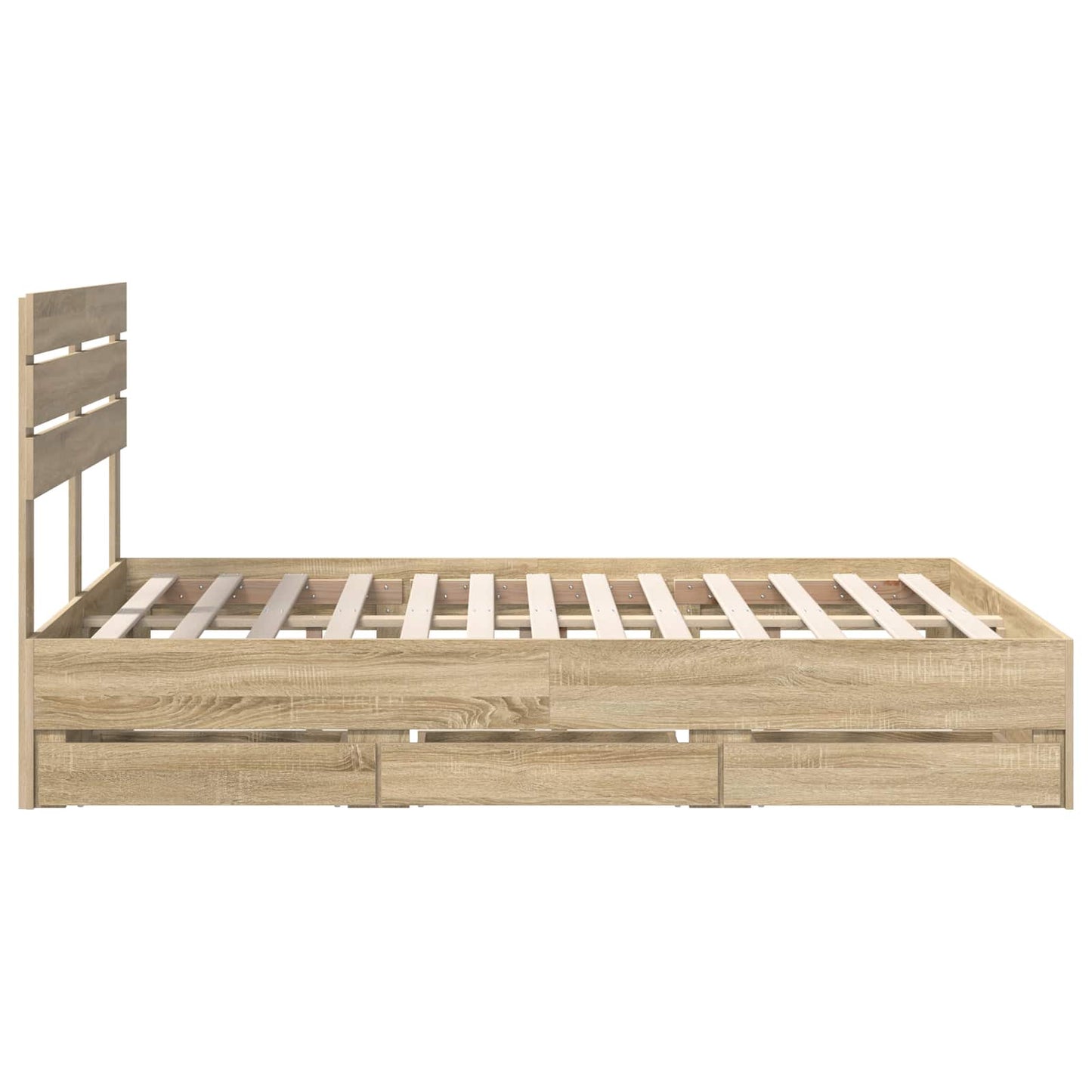 Bed Frame with Drawer Sonoma Oak 160 x 200 cm Engineer Wood