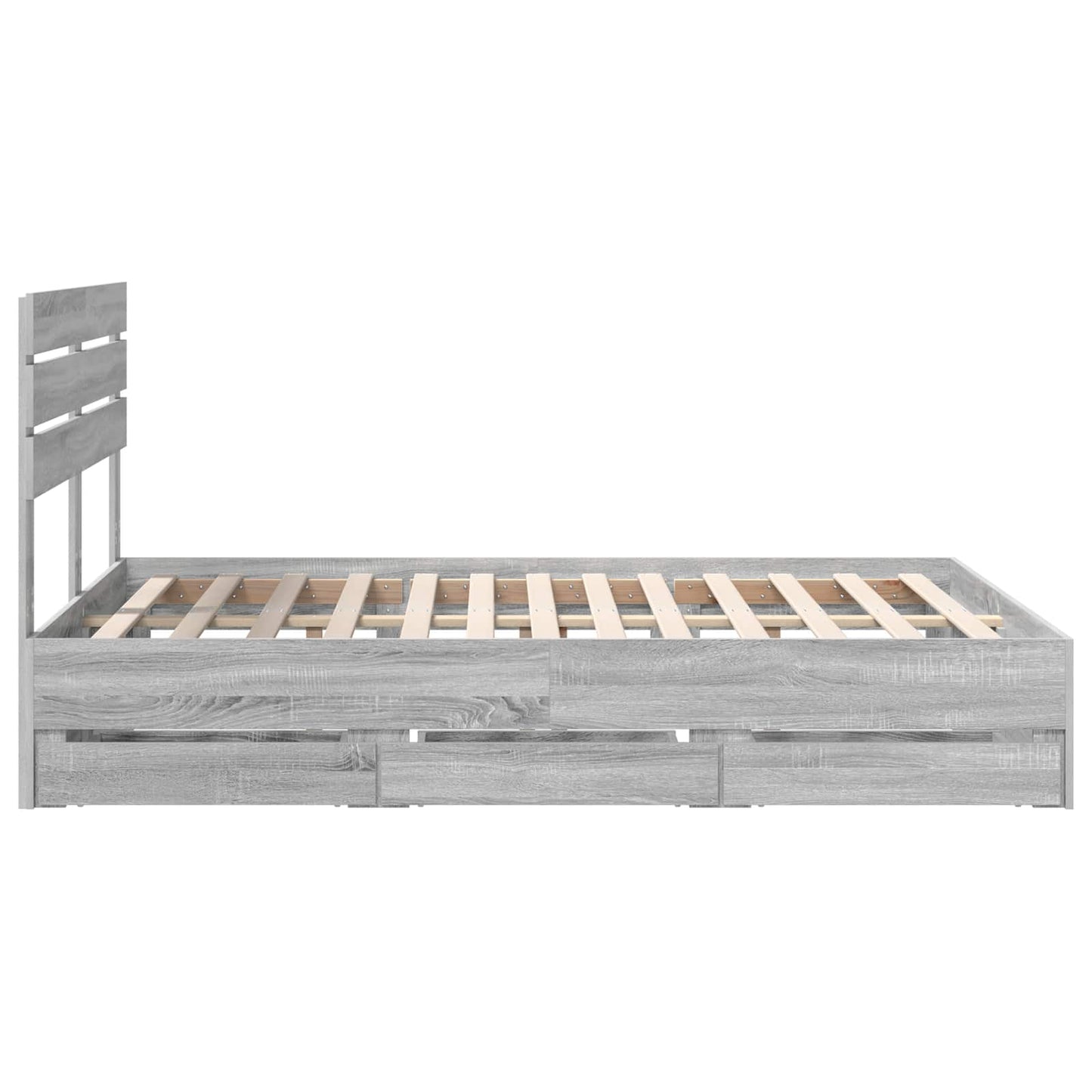 Bed Frame with Drawer Grey Sonoma 160 x 200 cm Engineer Wood