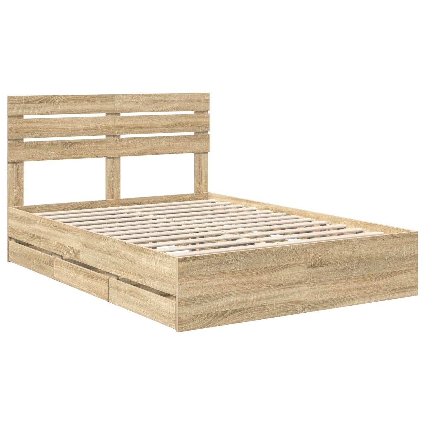 Bed Frame with Drawer Sonoma Oak 150 x 200 cm Engineer Wood