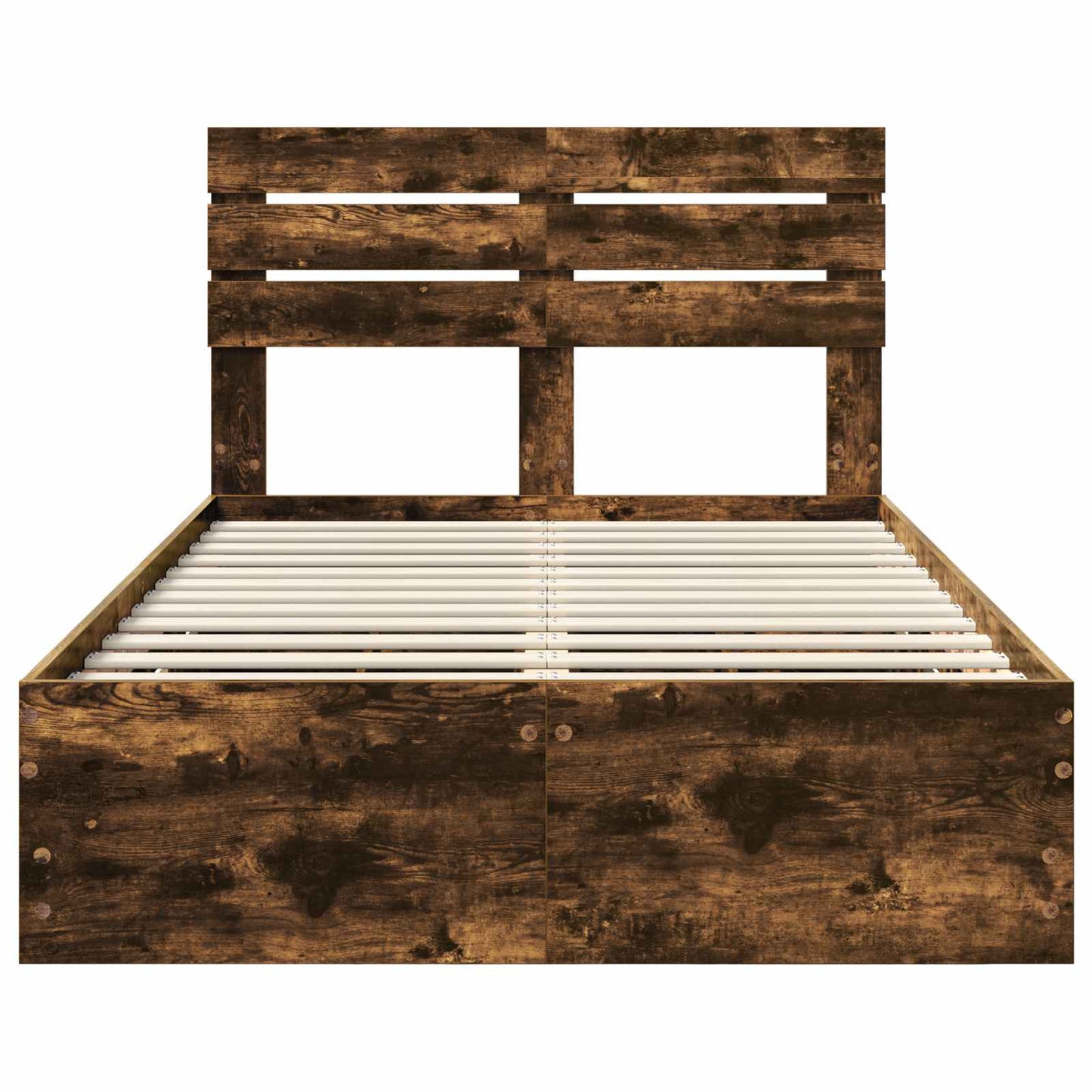 Bed Frame with Drawer Smoked Oak 120 x 190 cm Engineer Wood