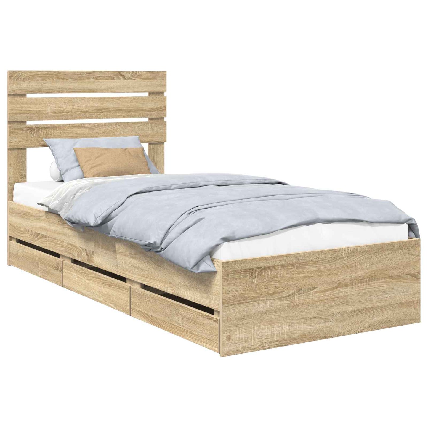 Bed Frame with Drawer Sonoma Oak 90 x 200 cm Engineer Wood