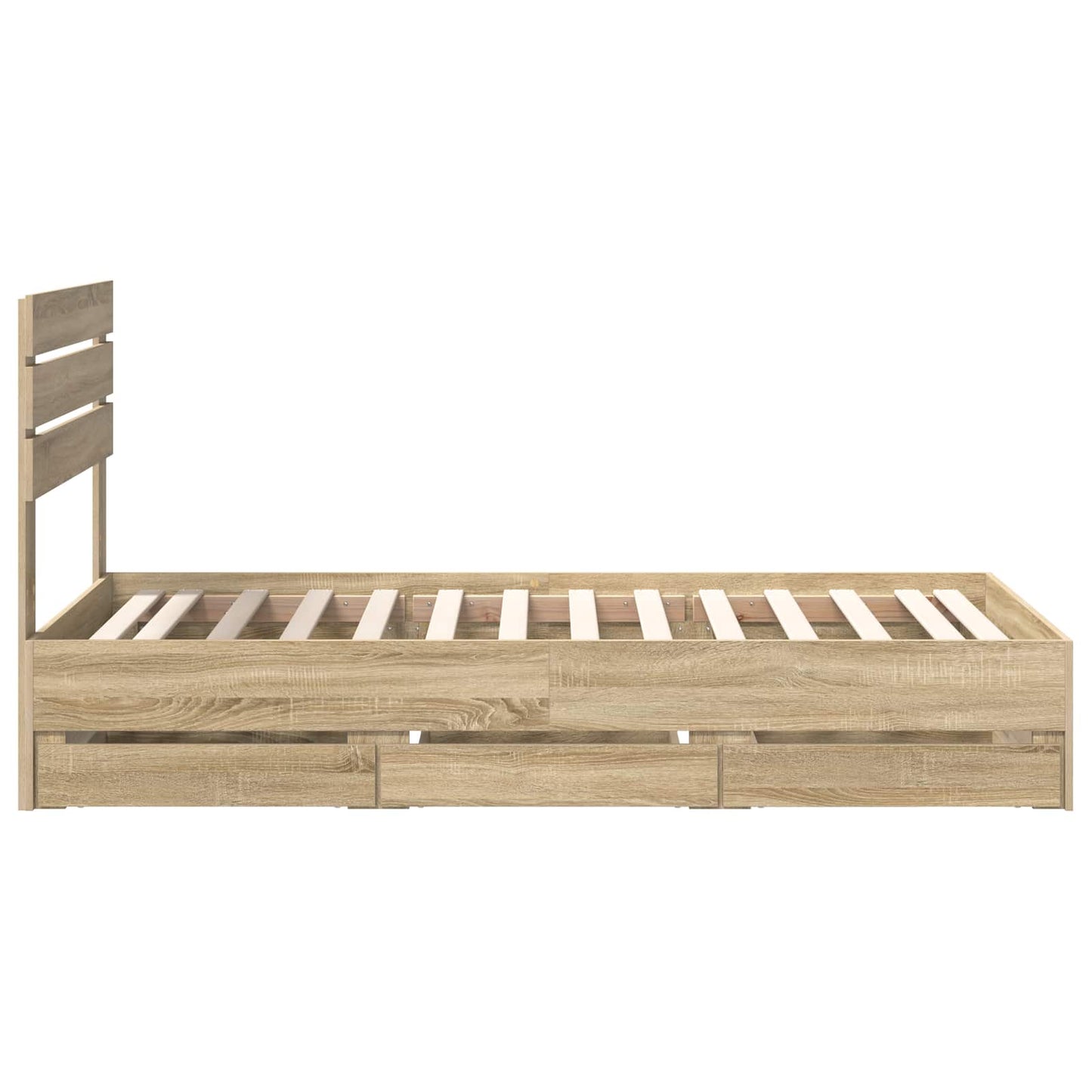 Bed Frame with Drawer Sonoma Oak 90 x 200 cm Engineer Wood