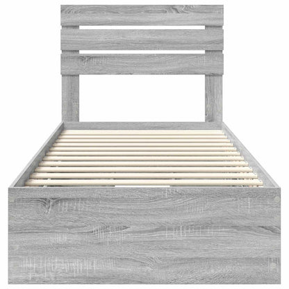 Bed Frame with Drawer Grey Sonoma 90 x 200 cm Engineer Wood