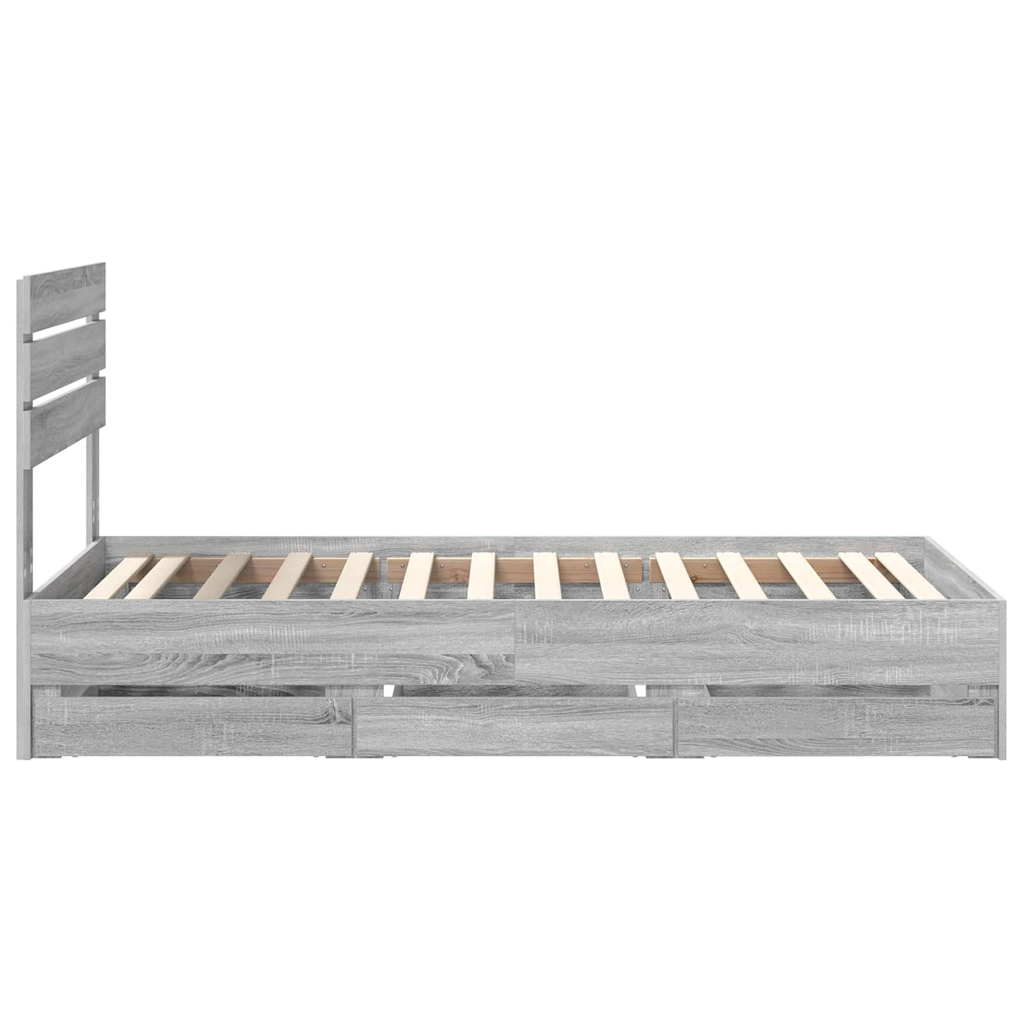 Bed Frame with Drawer Grey Sonoma 90 x 200 cm Engineer Wood