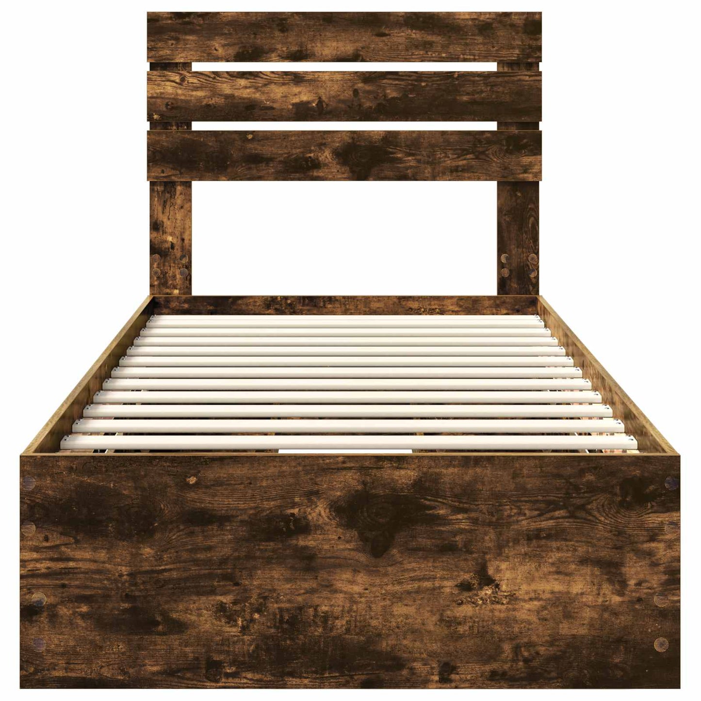 Bed Frame with Drawer Smoked Oak 90 x 190 cm Engineer Wood