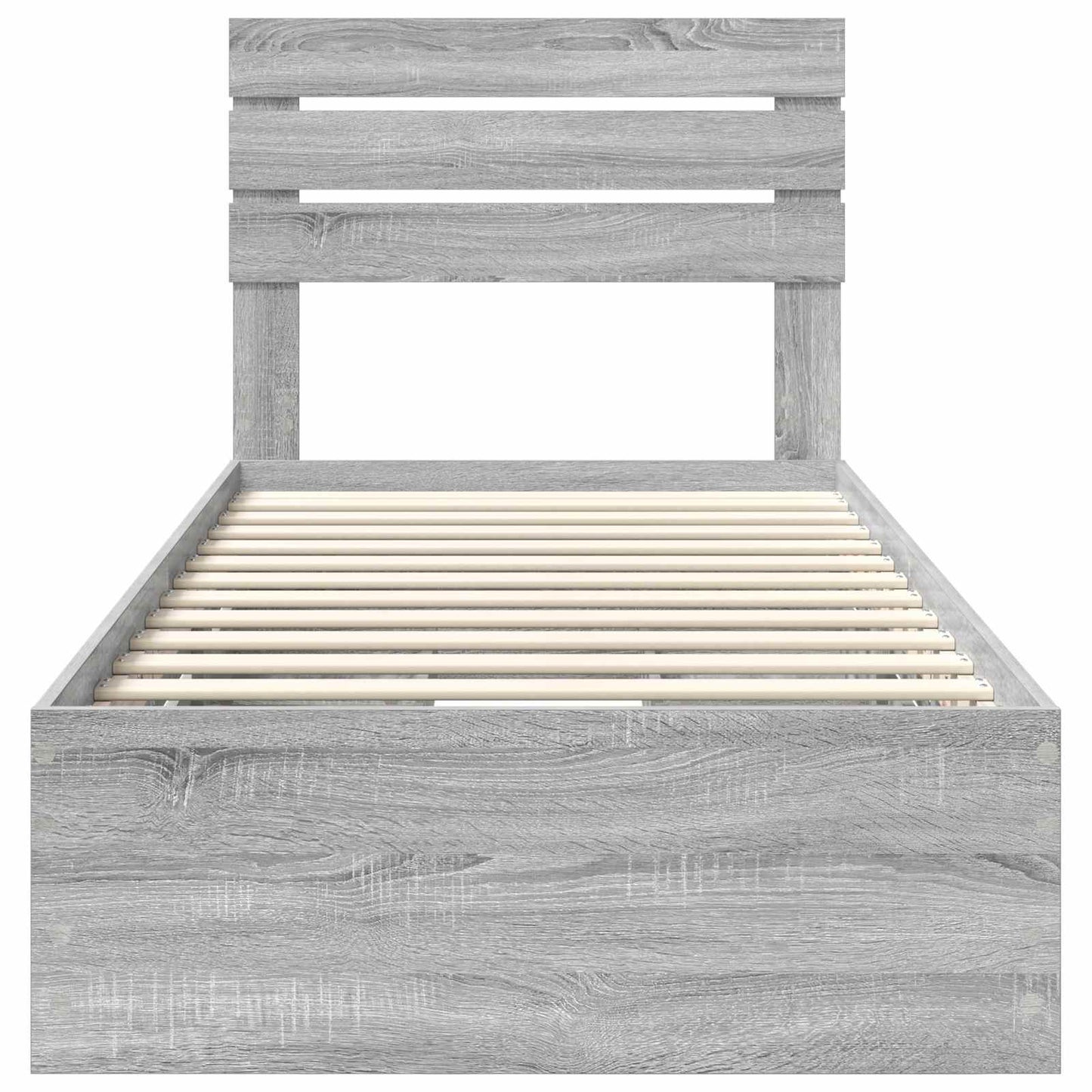 Bed Frame with Drawer Grey Sonoma 90 x 190 cm Engineer Wood