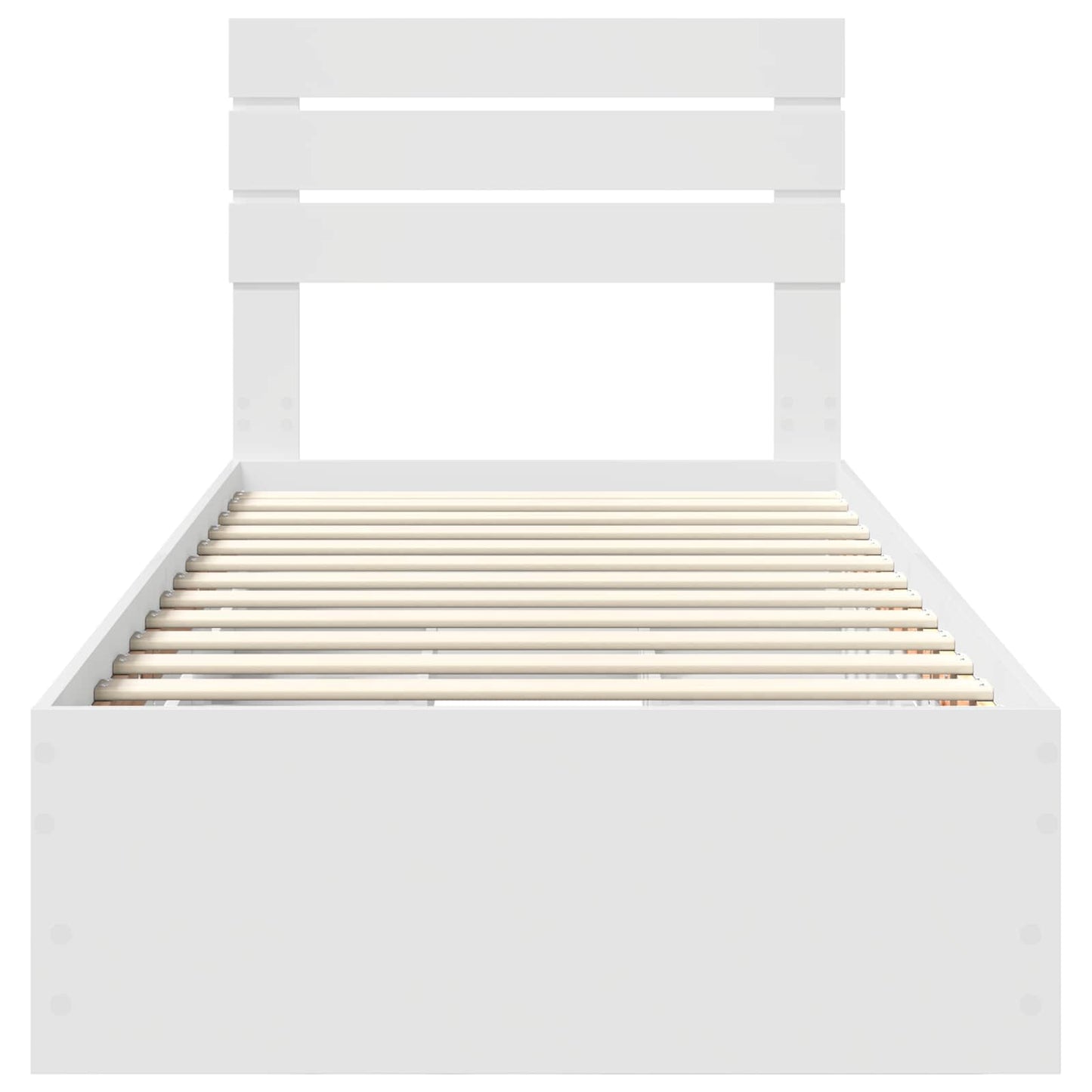 Bed Frame with Drawer White 75 x 190 cm Engineer Wood