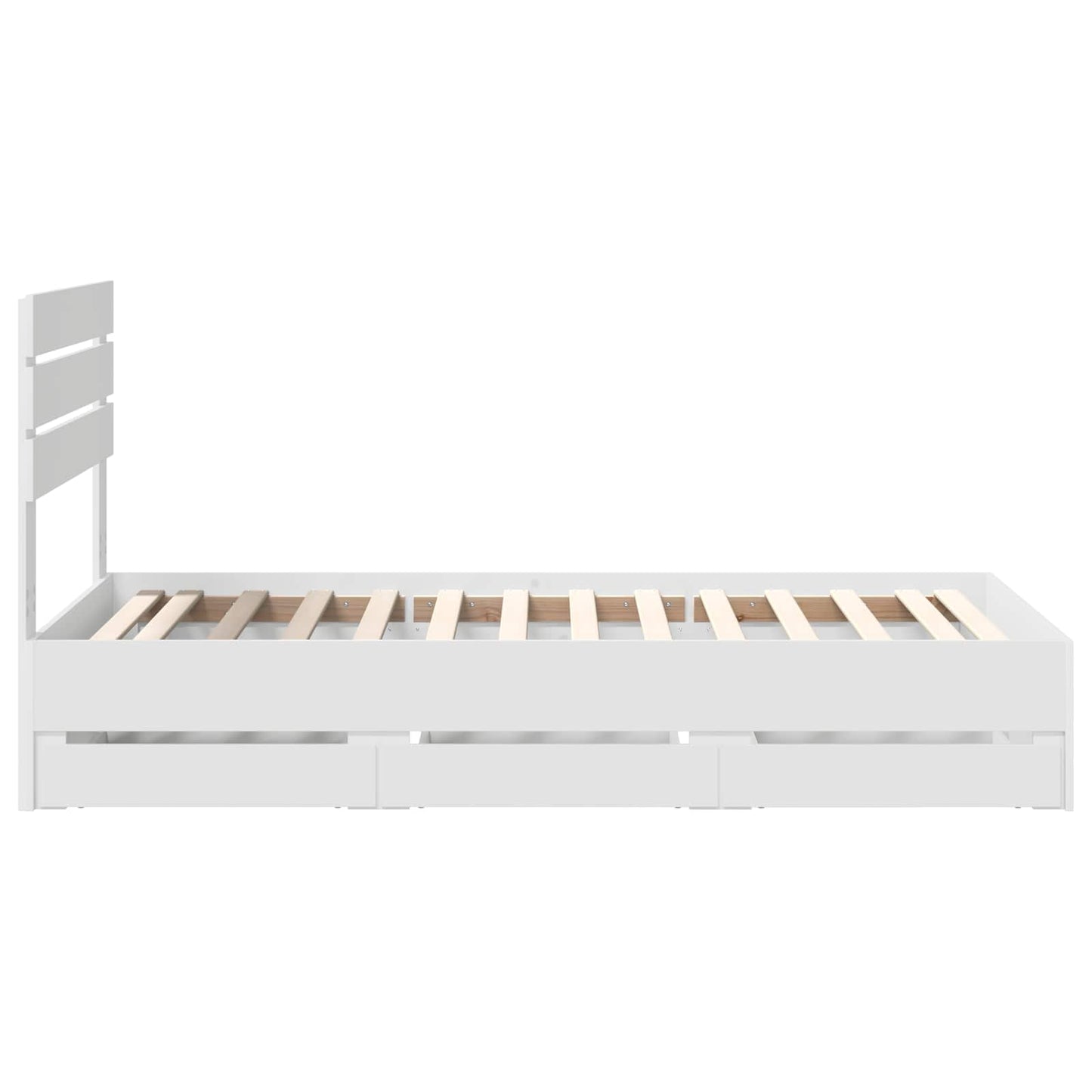 Bed Frame with Drawer White 75 x 190 cm Engineer Wood