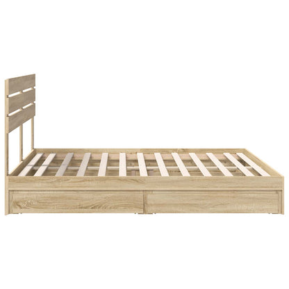 Storage Bed with Drawer Sonoma Oak 180 x 200 cm Engineered Wood