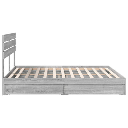 Storage Bed Grey Sonoma 180 x 200 cm Engineered Wood