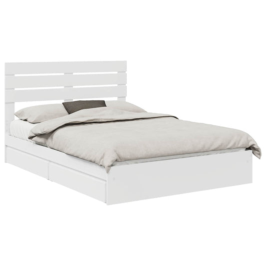 Storage Bed with Drawer White 160 x 200 cm Engineered Wood