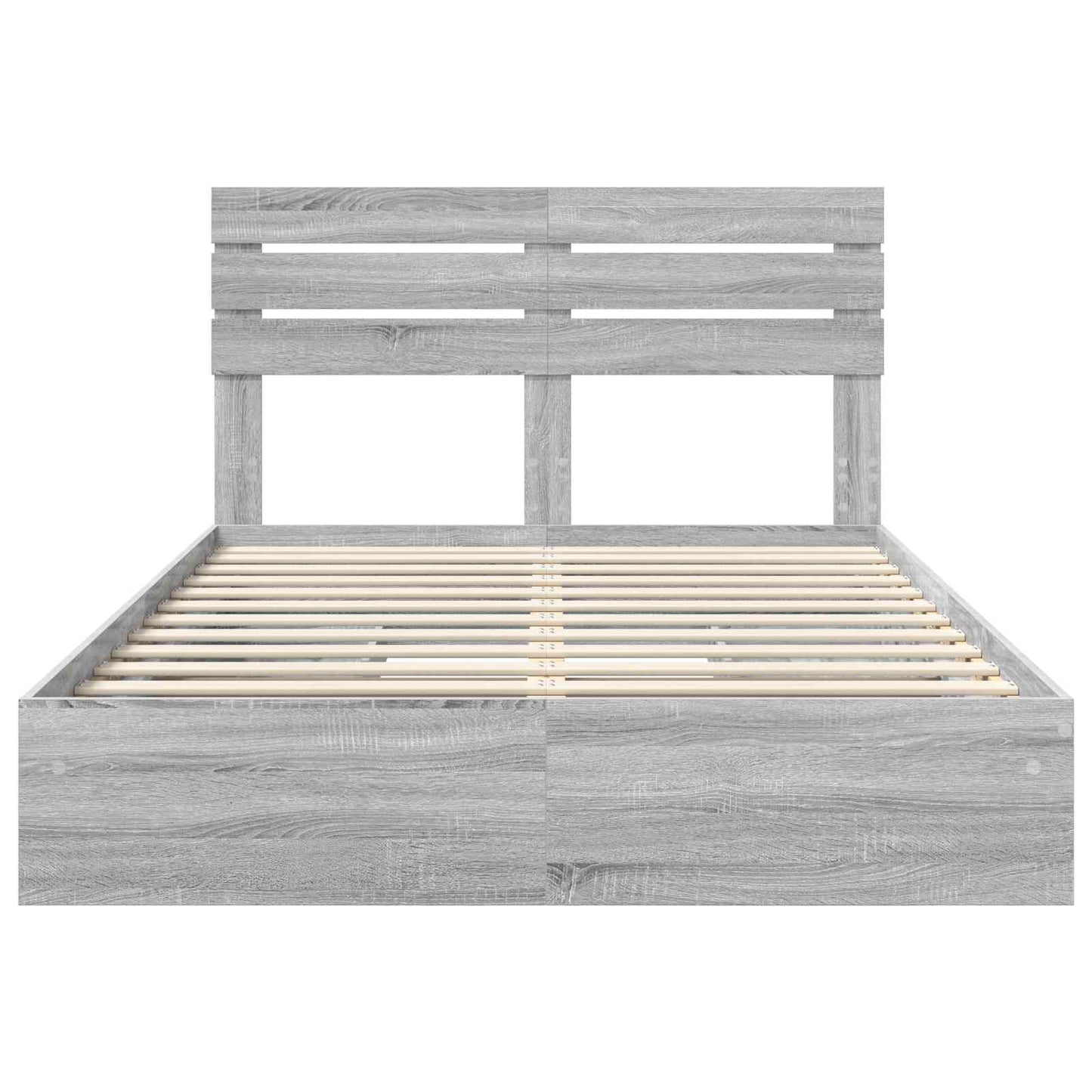 Storage Bed Grey Sonoma 160 x 200 cm Engineered Wood