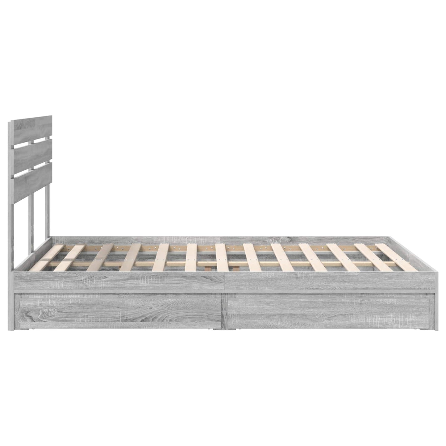 Storage Bed Grey Sonoma 160 x 200 cm Engineered Wood