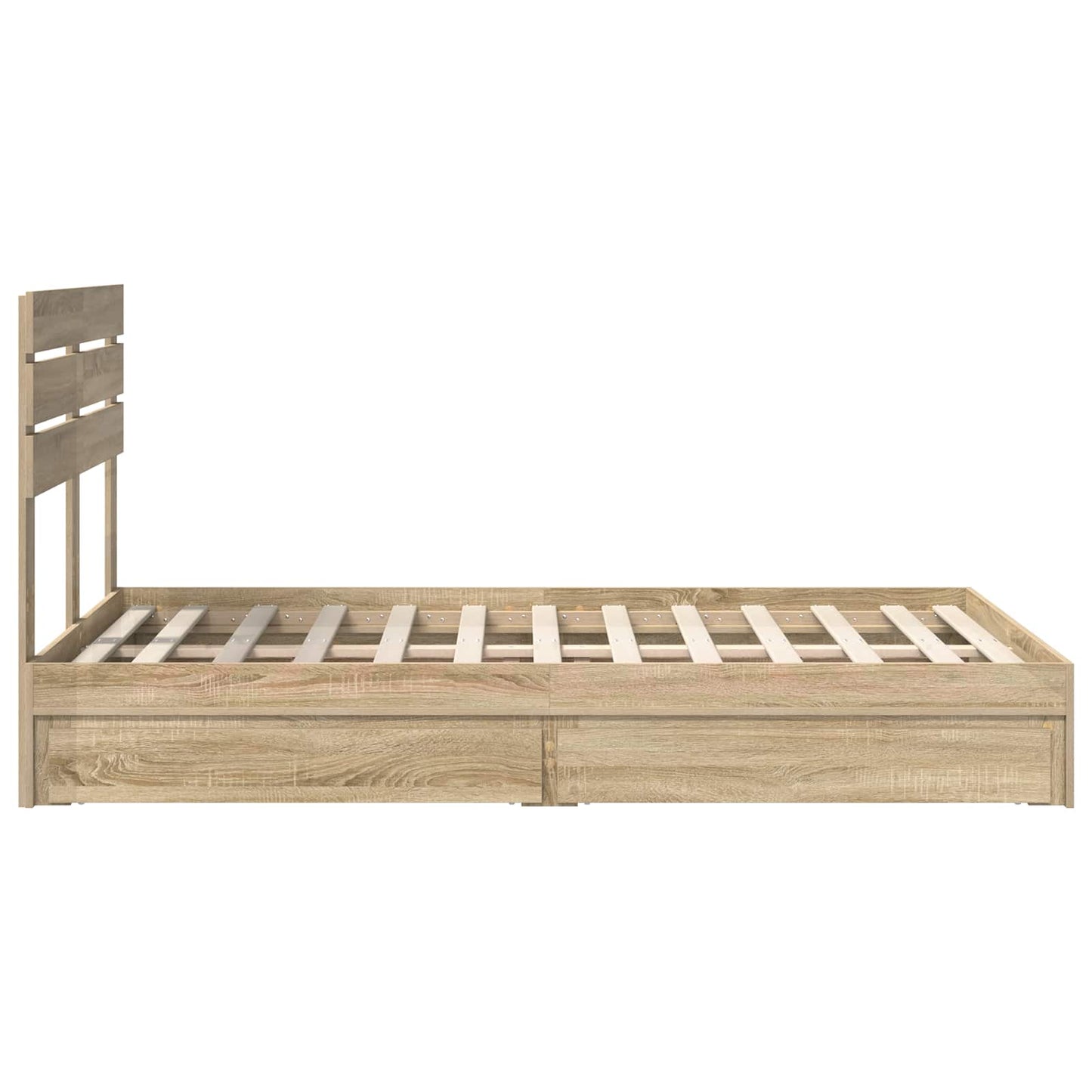 Storage Bed with Drawer Sonoma Oak 120 x 200 cm Engineered Wood