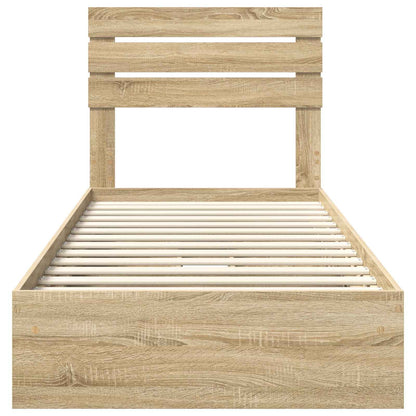 Storage Bed with Drawer Sonoma Oak 100 x 200 cm Engineered Wood