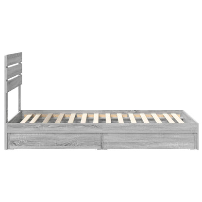 Storage Bed Grey Sonoma 100 x 200 cm Engineered Wood
