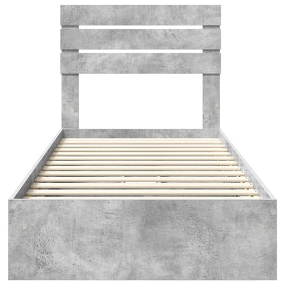 Storage Bed Concrete Grey 90 x 190 cm Engineered Wood