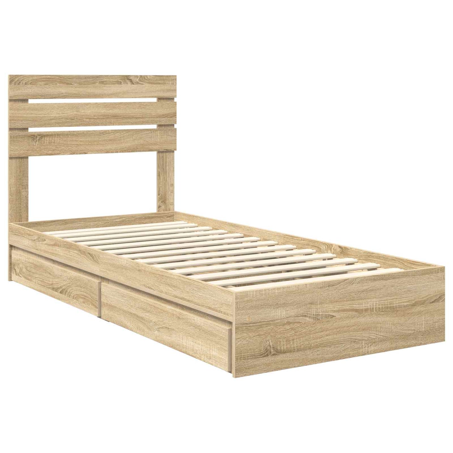 Storage Bed with Drawer Sonoma Oak 75 x 190 cm Engineered Wood
