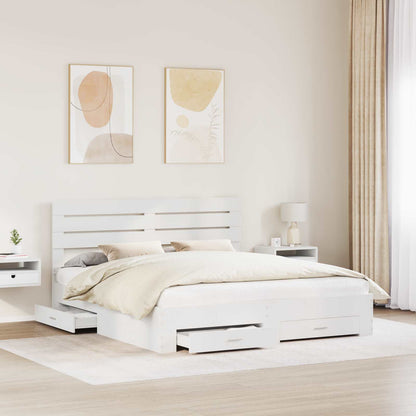 Bed Frame with Drawer with Headboard Manual Engineered Wood