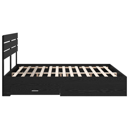 Bed Frame with Drawer with Headboard Manual Engineered Wood