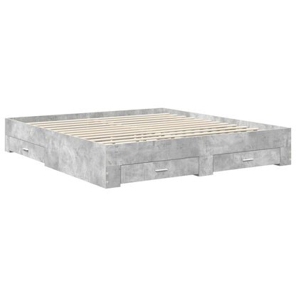 Bed Frame with Drawer with Headboard Manual Engineered Wood
