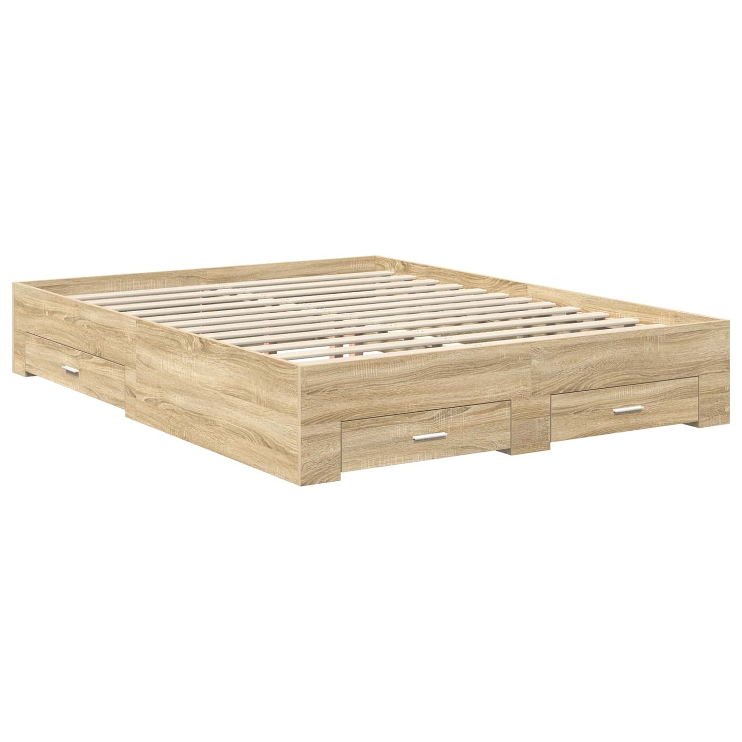 Bed Frame with Drawer with Headboard Manual Engineered Wood