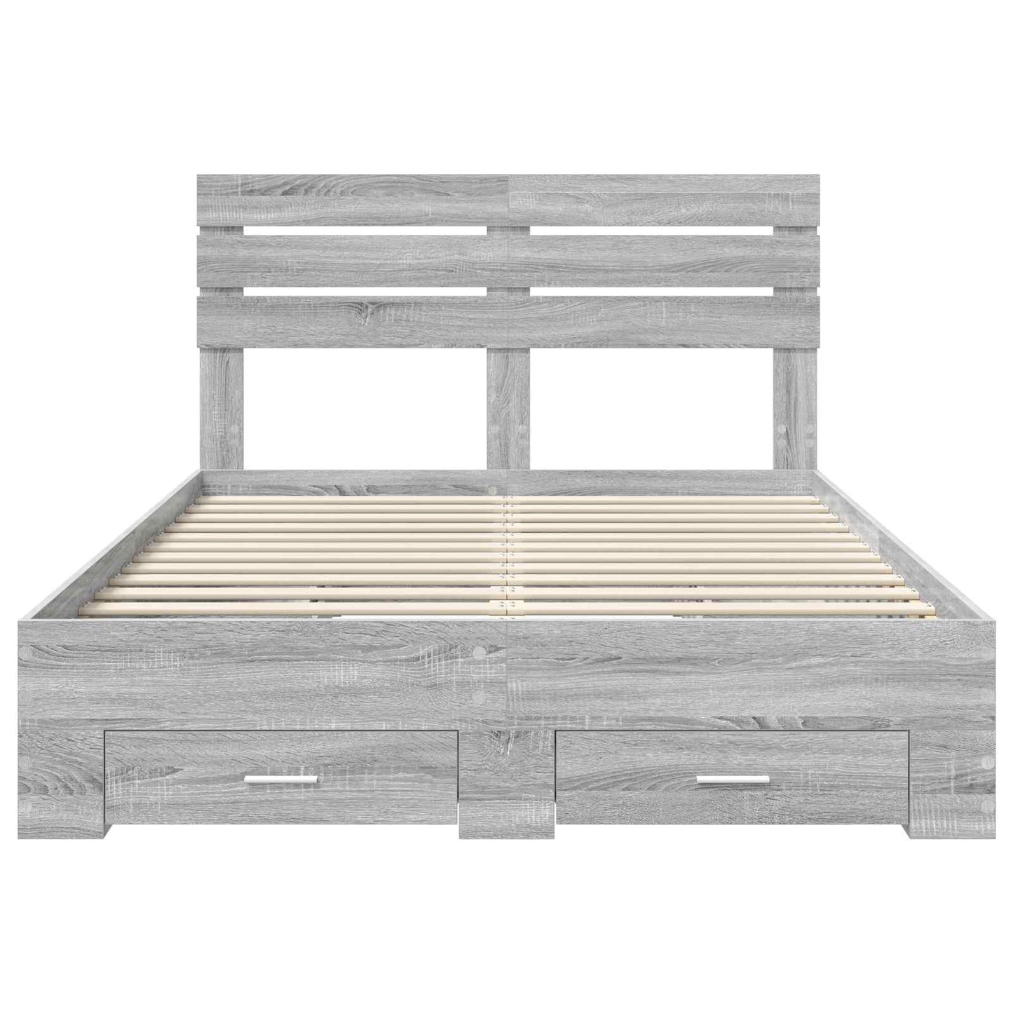 Bed Frame with Drawer Grey Sonoma 140 x 200 cm Engineered Wood