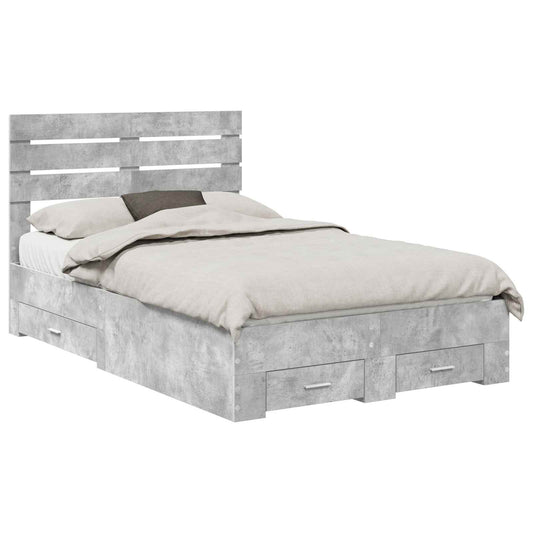 Bed Frame Concrete Grey 120 x 200 cm Engineered Wood