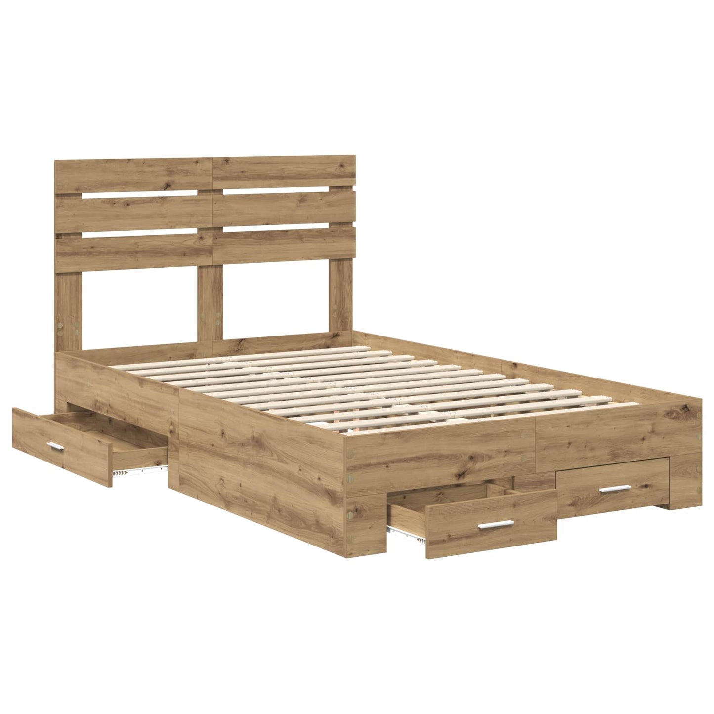 Bed Frame with Drawer Artisan Oak 120 x 190 cm Engineered Wood