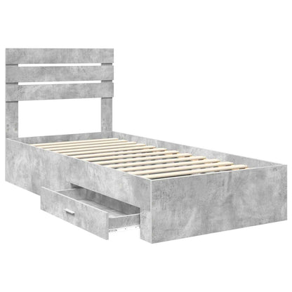 Bed Frame with Drawer with Headboard Manual Engineered Wood