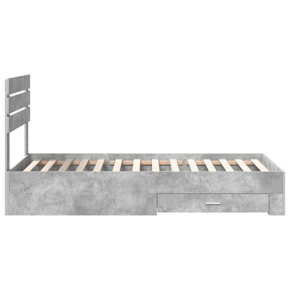 Bed Frame with Drawer with Headboard Manual Engineered Wood