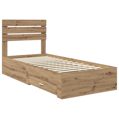 Bed Frame with Drawer Artisan Oak 90 x 200 cm Engineered Wood
