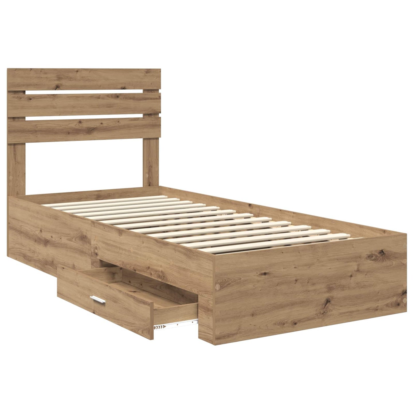 Bed Frame with Drawer Artisan Oak 90 x 200 cm Engineered Wood