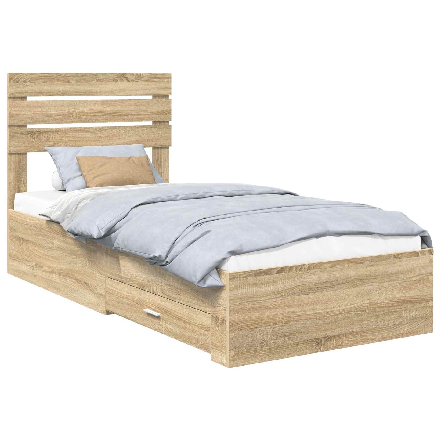 Bed Frame with Headboard Sonoma Oak 90 x 190 cm Engineered Wood
