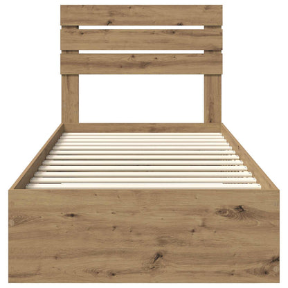 Bed Frame with Drawer Artisan Oak 90 x 190 cm Engineered Wood